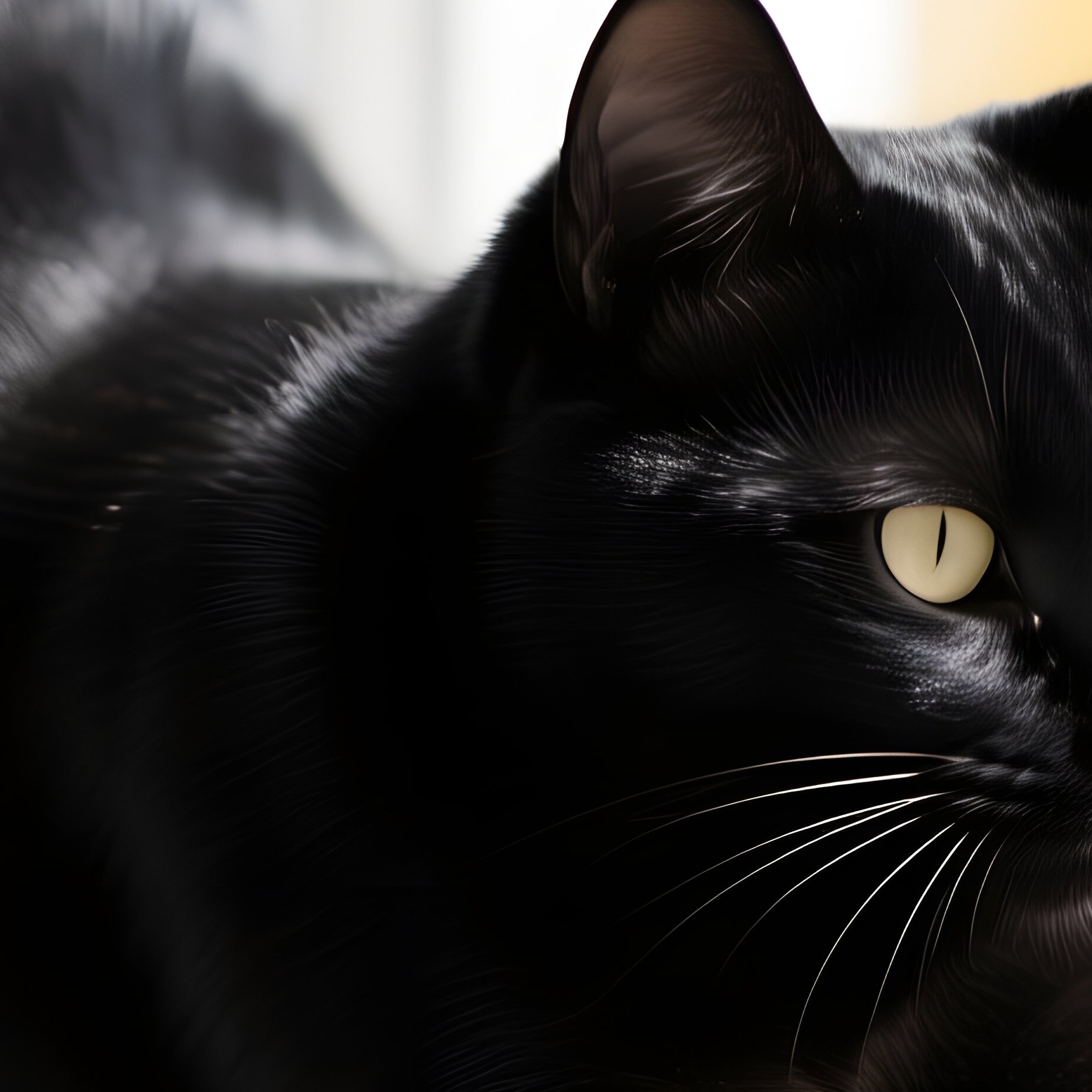 A Black Cat Black Cat Stretching - Full Resolution Quality Preview