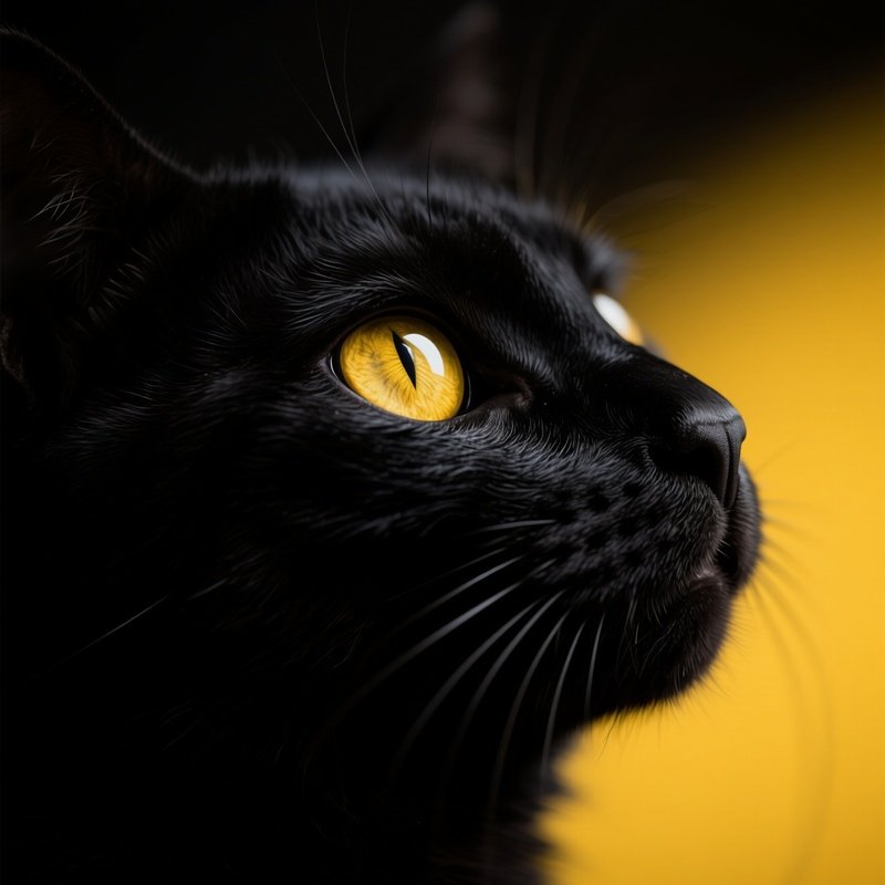 A Black Cat Black Cat Yellow Eyes