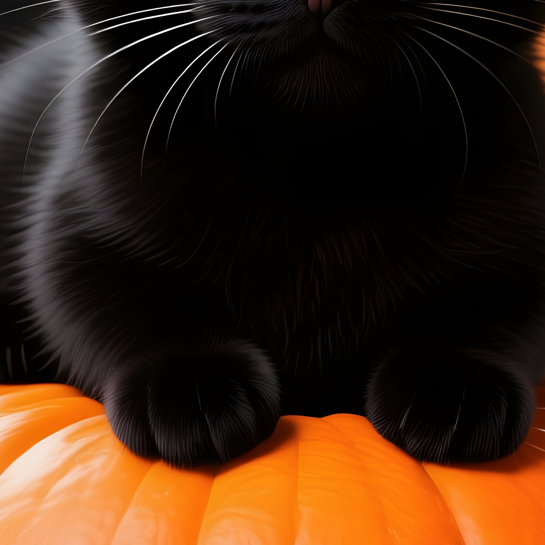 A Black Cat On A Pumpkin Halloween Cat - Full Resolution Quality Preview