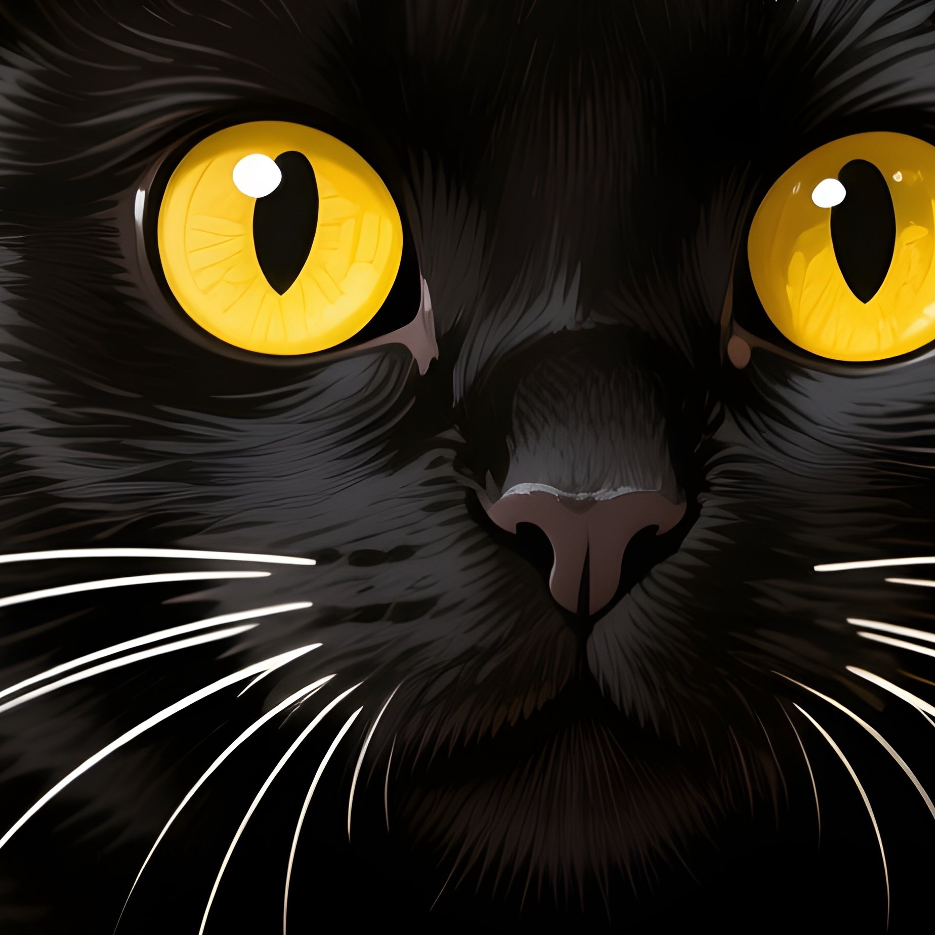 A Black Cat Peeking Through A Torn Yellow Surface Black Cat - Full Resolution Quality Preview