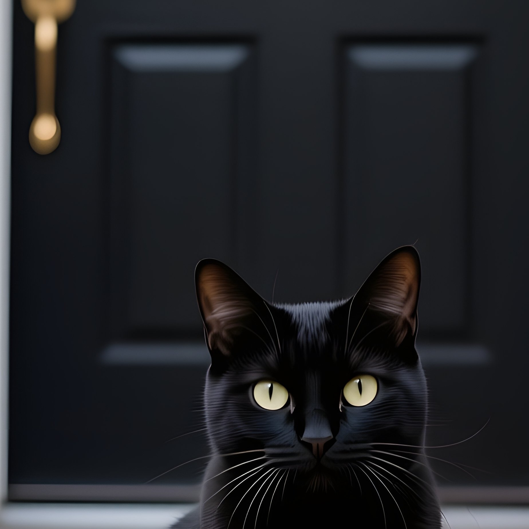 A Black Cat Surrounded By Pumpkins Halloween Black Cat - Full Resolution Quality Preview