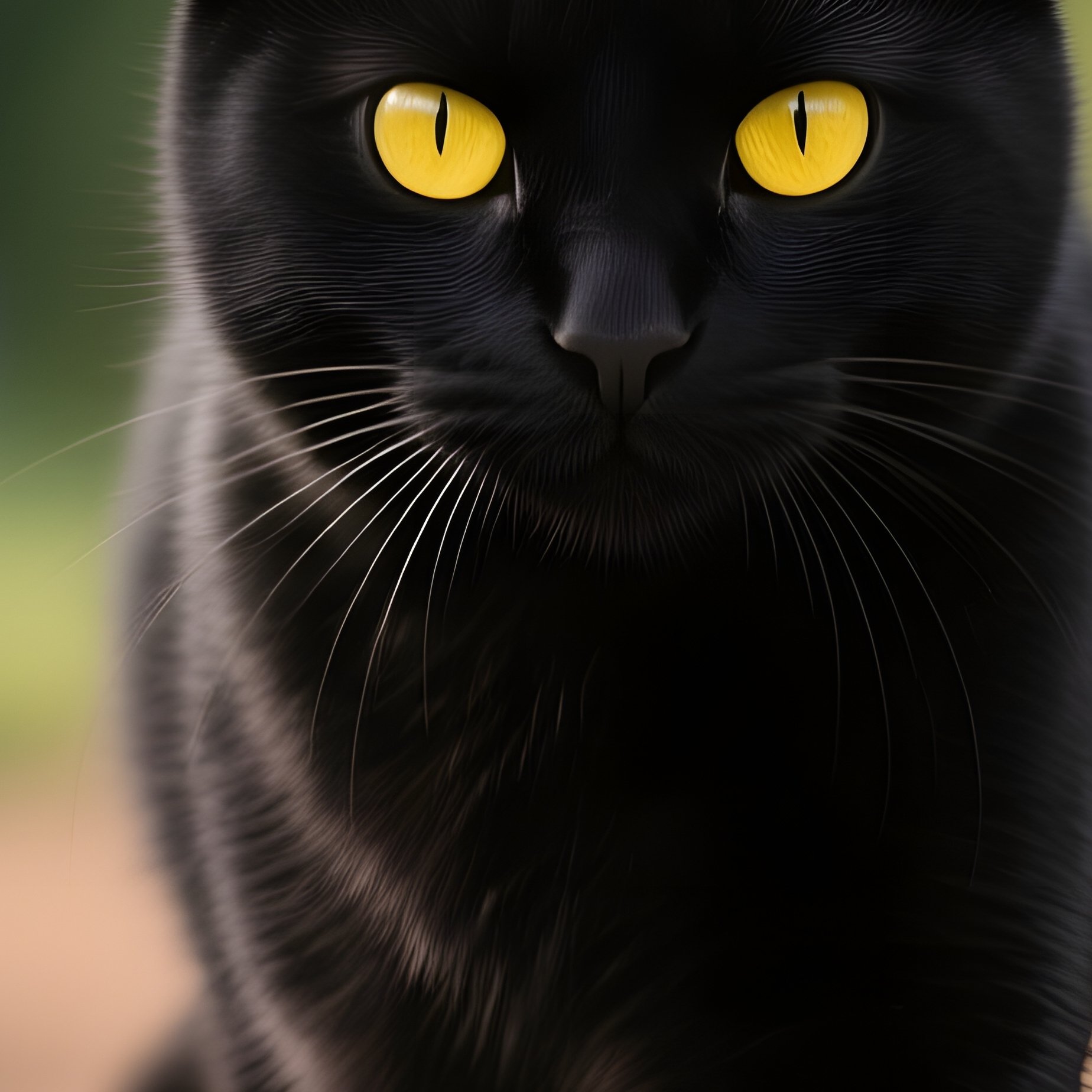 A Black Cat Walking Towards The Camera Black Cat Outdoor Scene - Full Resolution Quality Preview