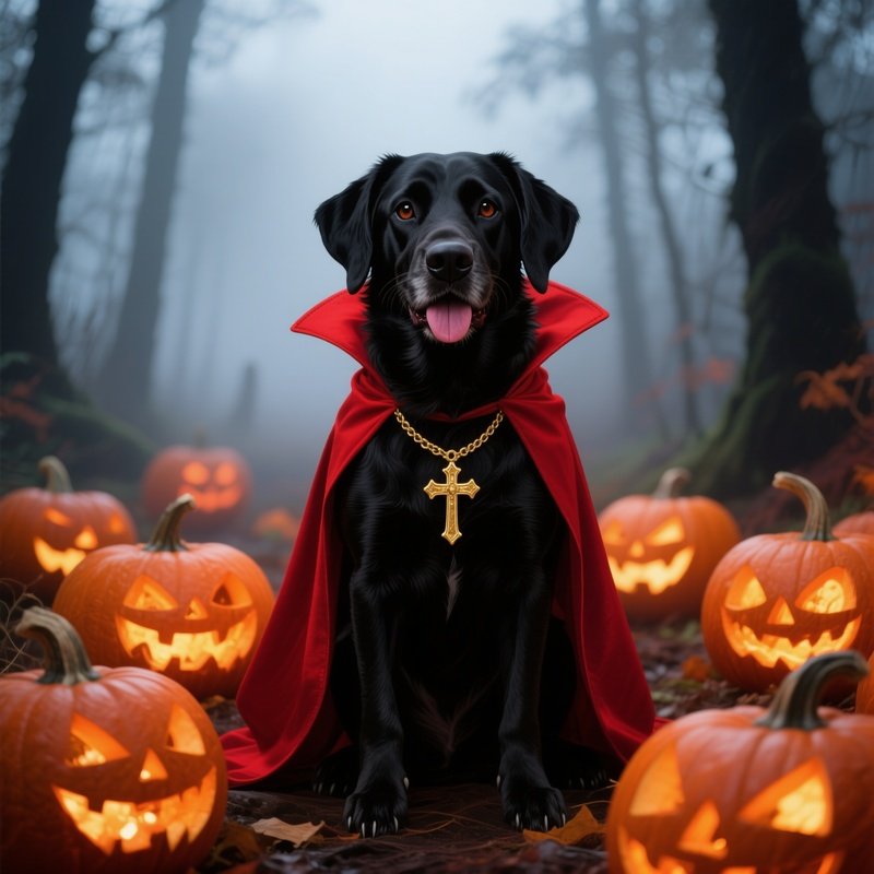 A Black Dog Dressed In A Halloween Costume Halloween Dog Costume