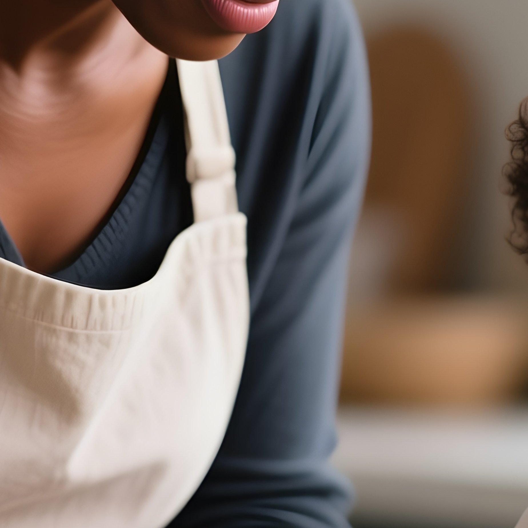 A Black Mother Teaching Her Child How To Bake Cookies. - Full Resolution Quality Preview