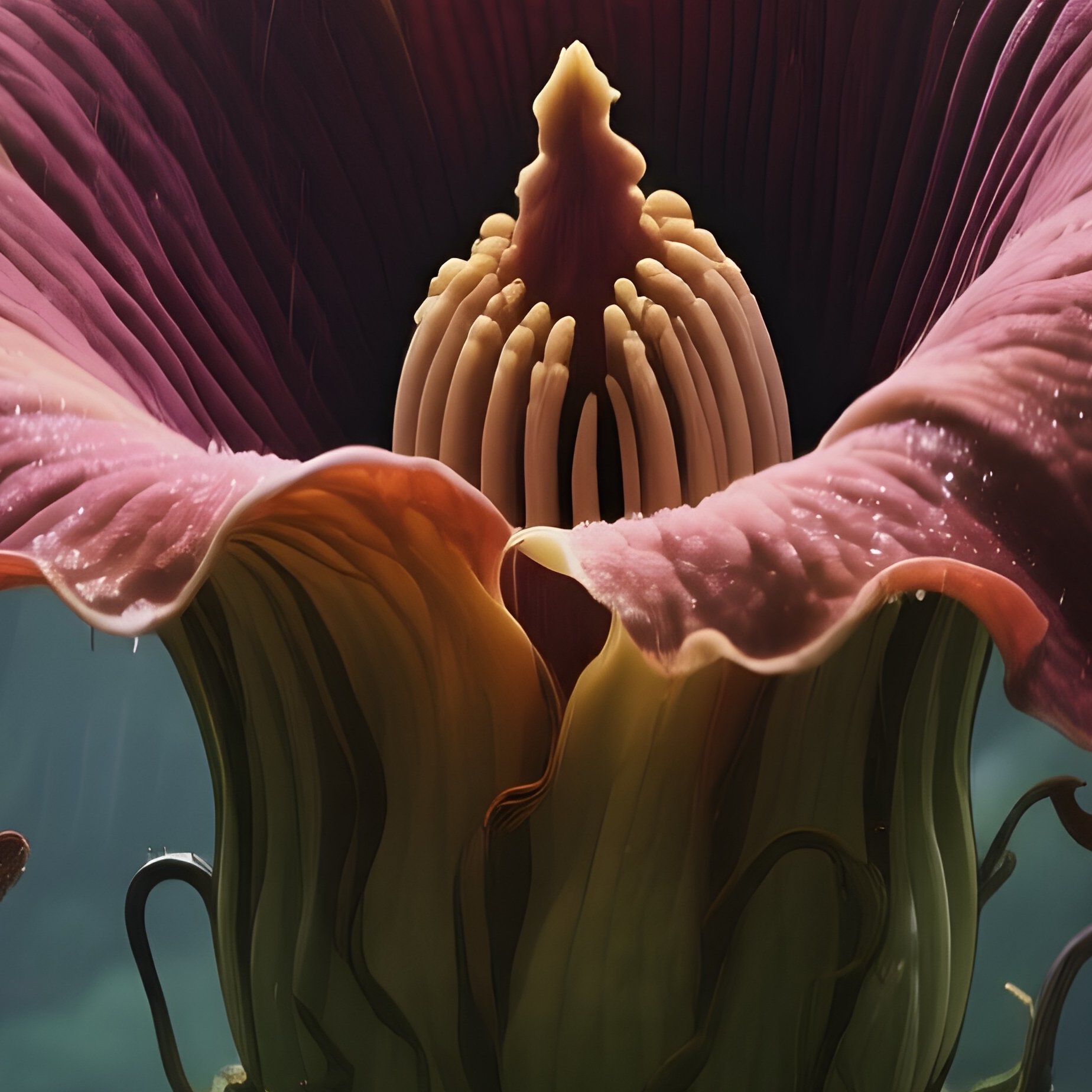 A Blooming Corpse Flower Rising From Rainforest Shadows. - Full Resolution Quality Preview