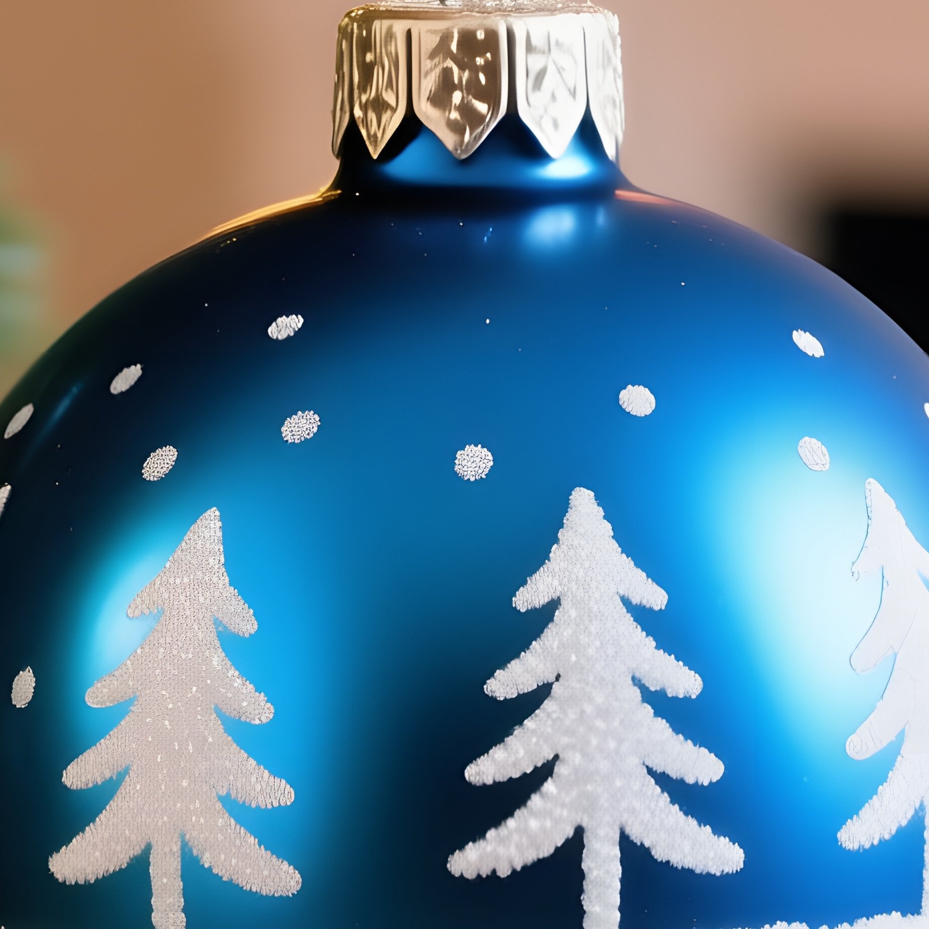 A Blue Christmas Ornament Hanging On A Tree Christmas Ornament - Full Resolution Quality Preview