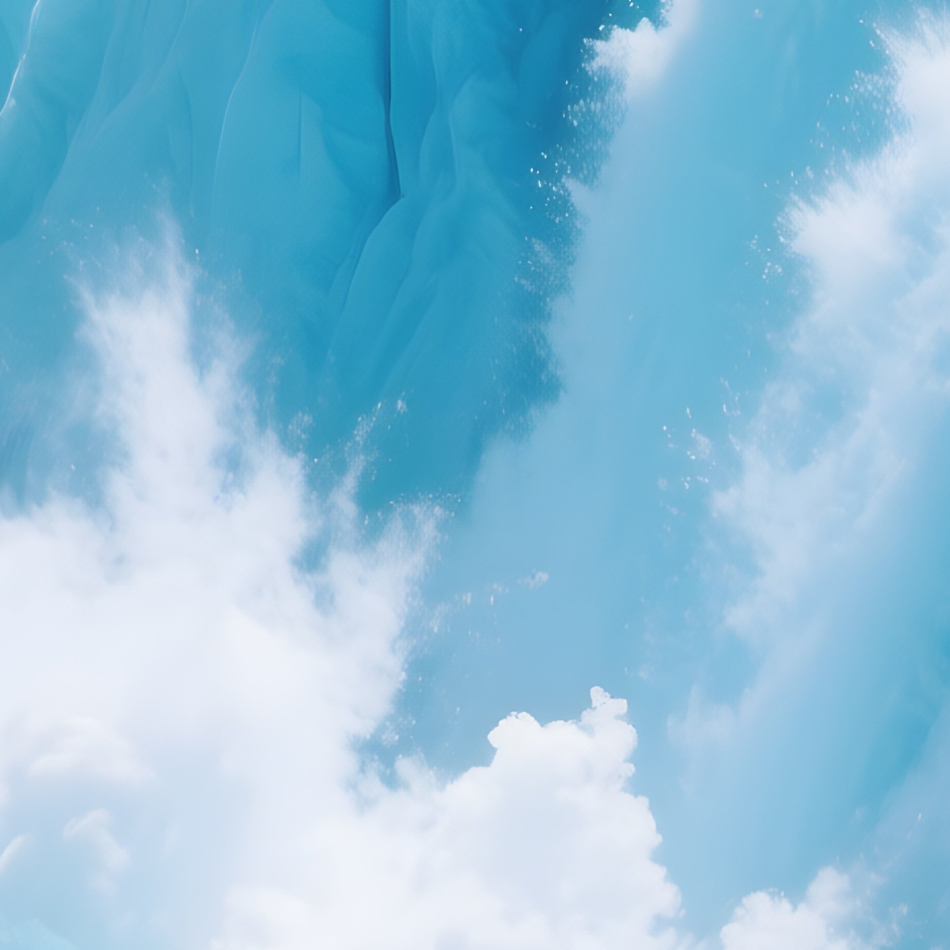 A Blue Glacier Calving Into Turquoise Water With Explosive Spray. - Full Resolution Quality Preview