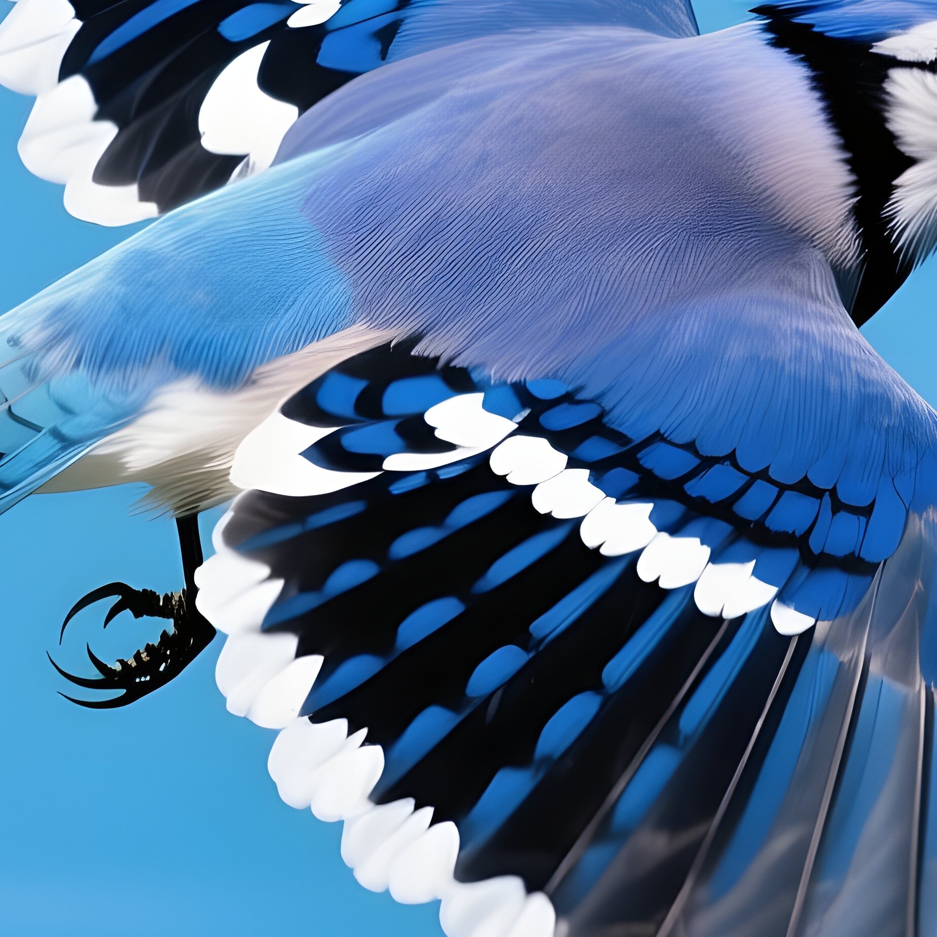 A Blue Jay In Flight Over A Body Of Water - Full Resolution Quality Preview