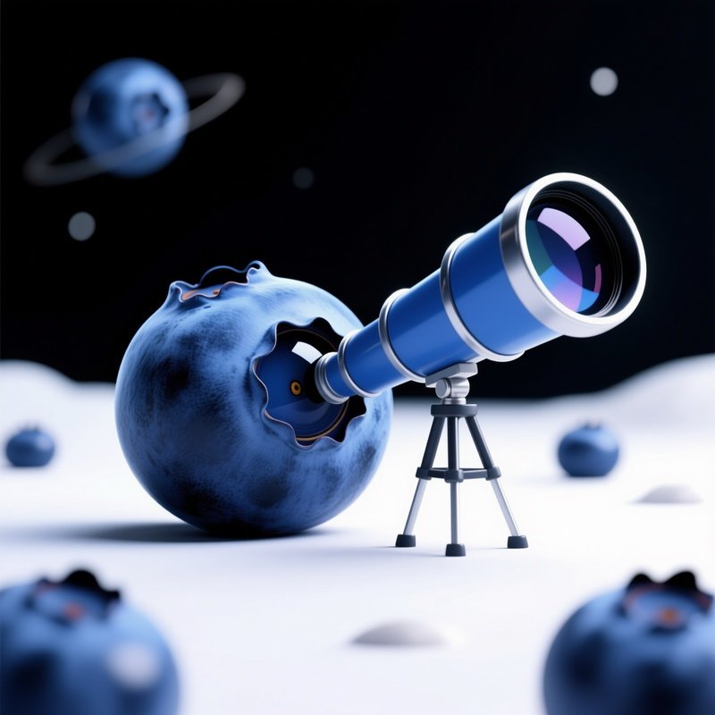 A Blueberry As A Telescope Lens Looking At Stars