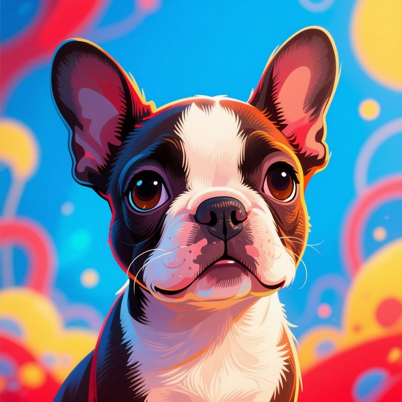 A Boston Terrier Artwork In Digital Format