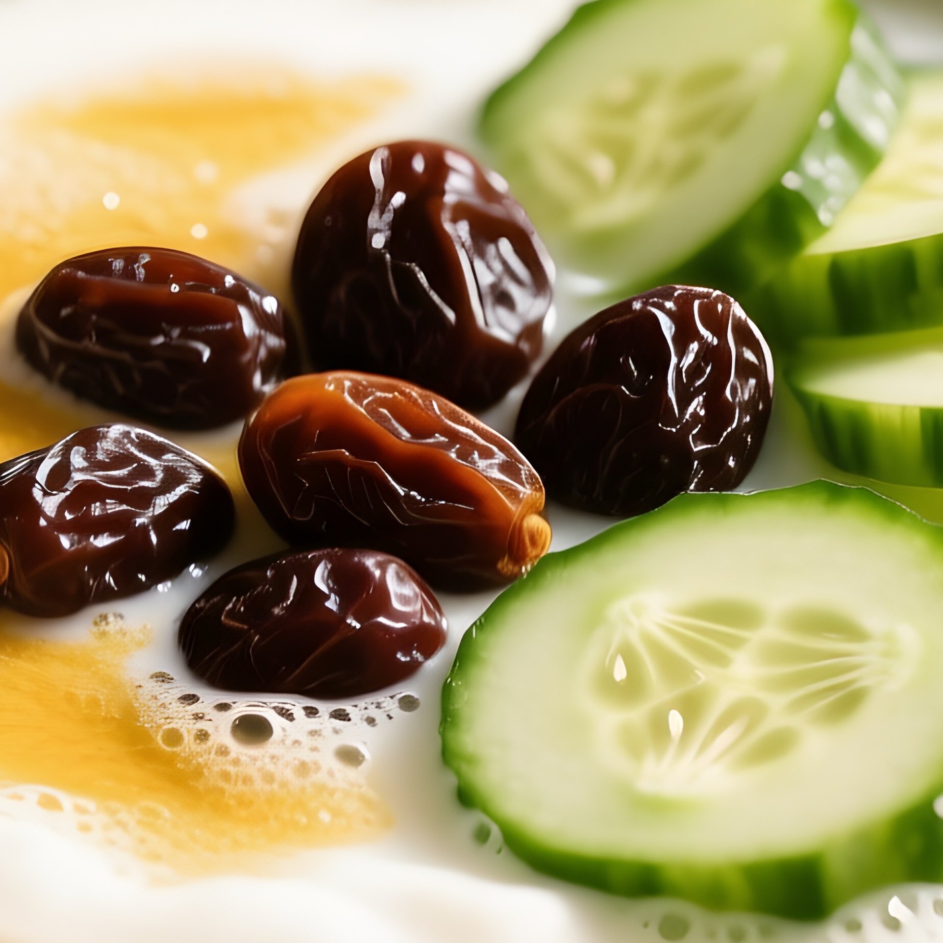 A Bowl Of Dogh E Kishmishi Yogurt Drink With Raisins And Cucumbers - Full Resolution Quality Preview