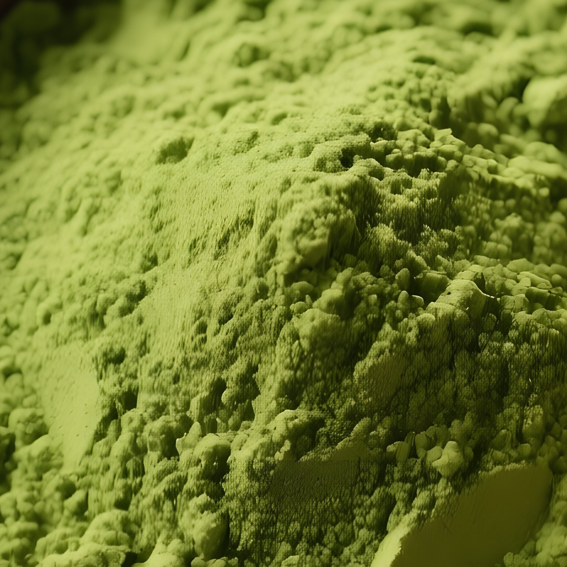 A Bowl Of Green Powder Surrounded By Leaves And Capsules Matcha - Full Resolution Quality Preview