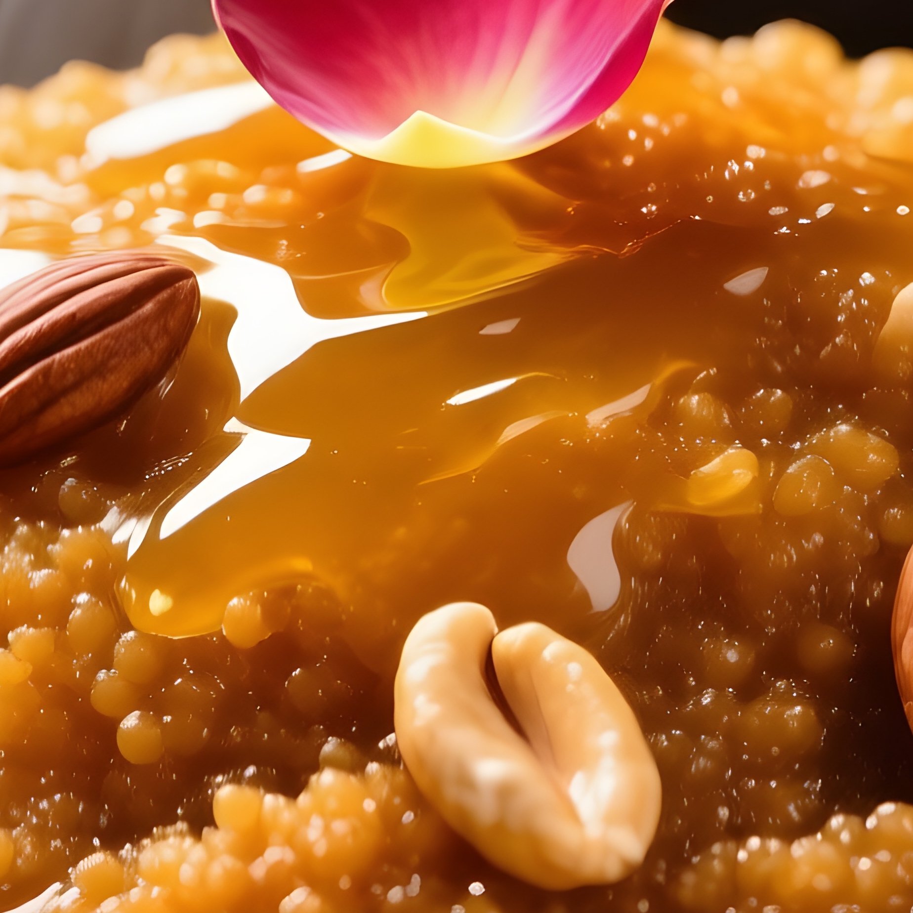 A Bowl Of Halwa E Swainak Sweet Dessert Made From Semolina Glistening With Ghee And Nuts - Full Resolution Quality Preview