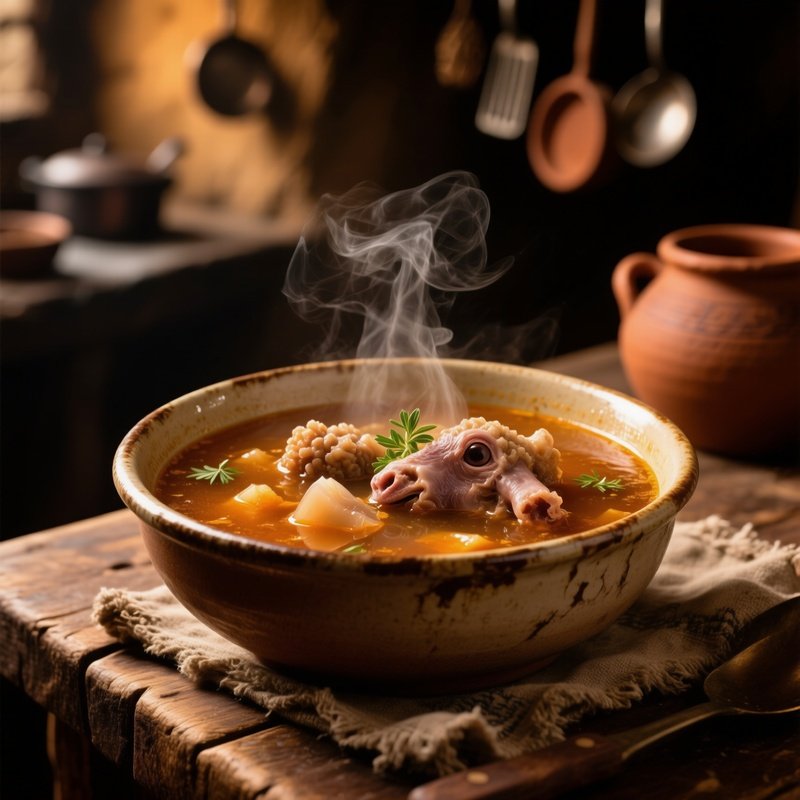 A Bowl Of Kalle Pache Traditional Soup Made From Sheep Head And Trotters Rich And Gelatinous