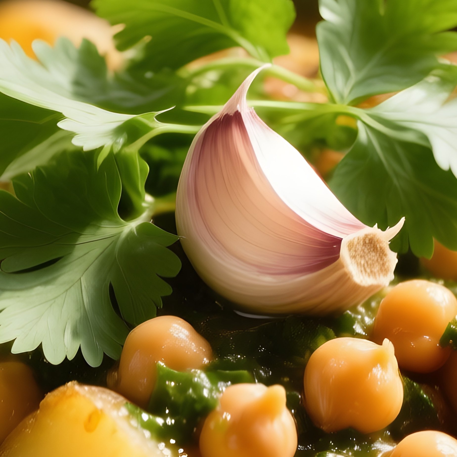 A Bowl Of Shor Nakhod Chickpeas And Potatoes In A Tangy Vinegar And Cilantro Dressing - Full Resolution Quality Preview