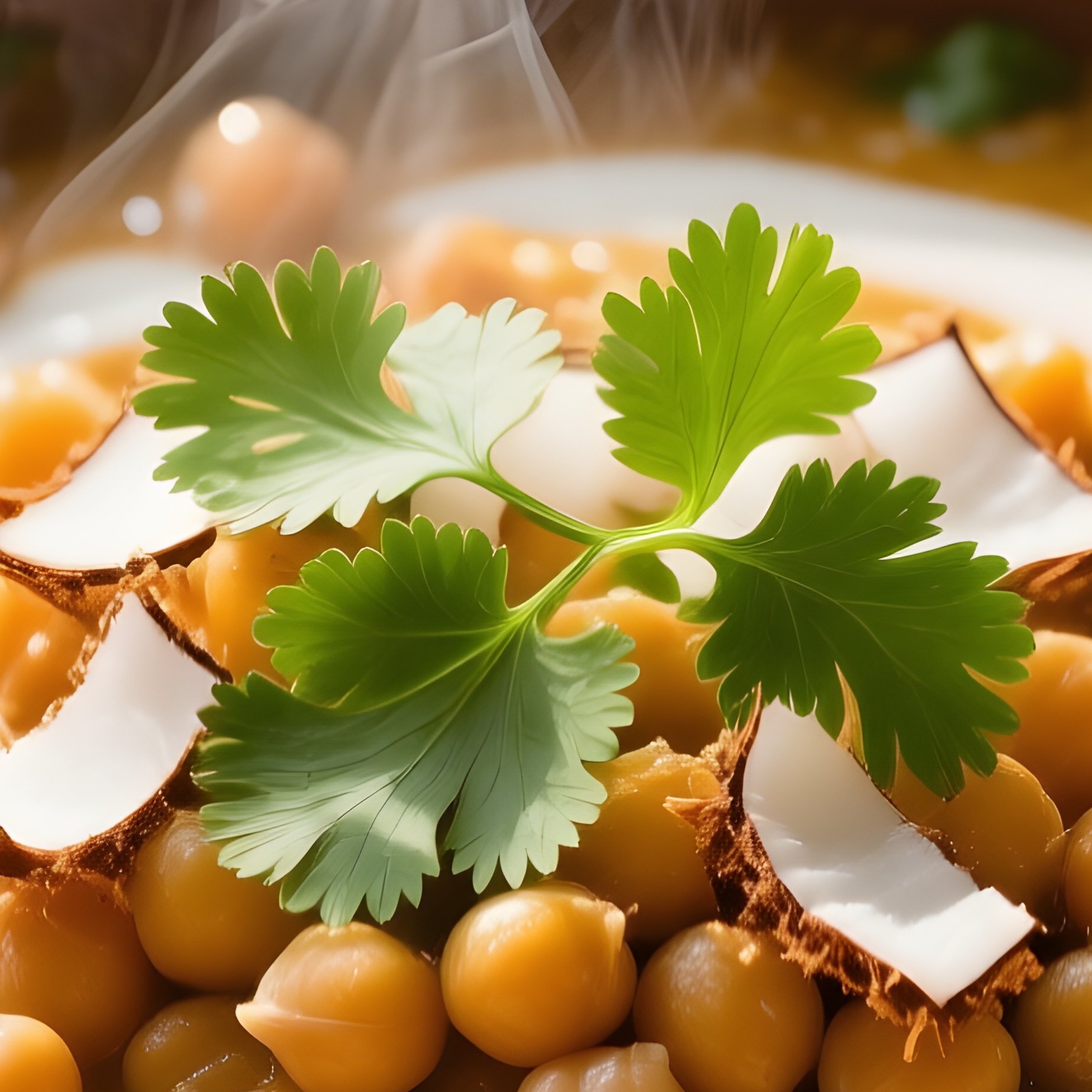 A Bowl Of Tonak Made With Chickpeas And A Roasted Coconut Gravy - Full Resolution Quality Preview