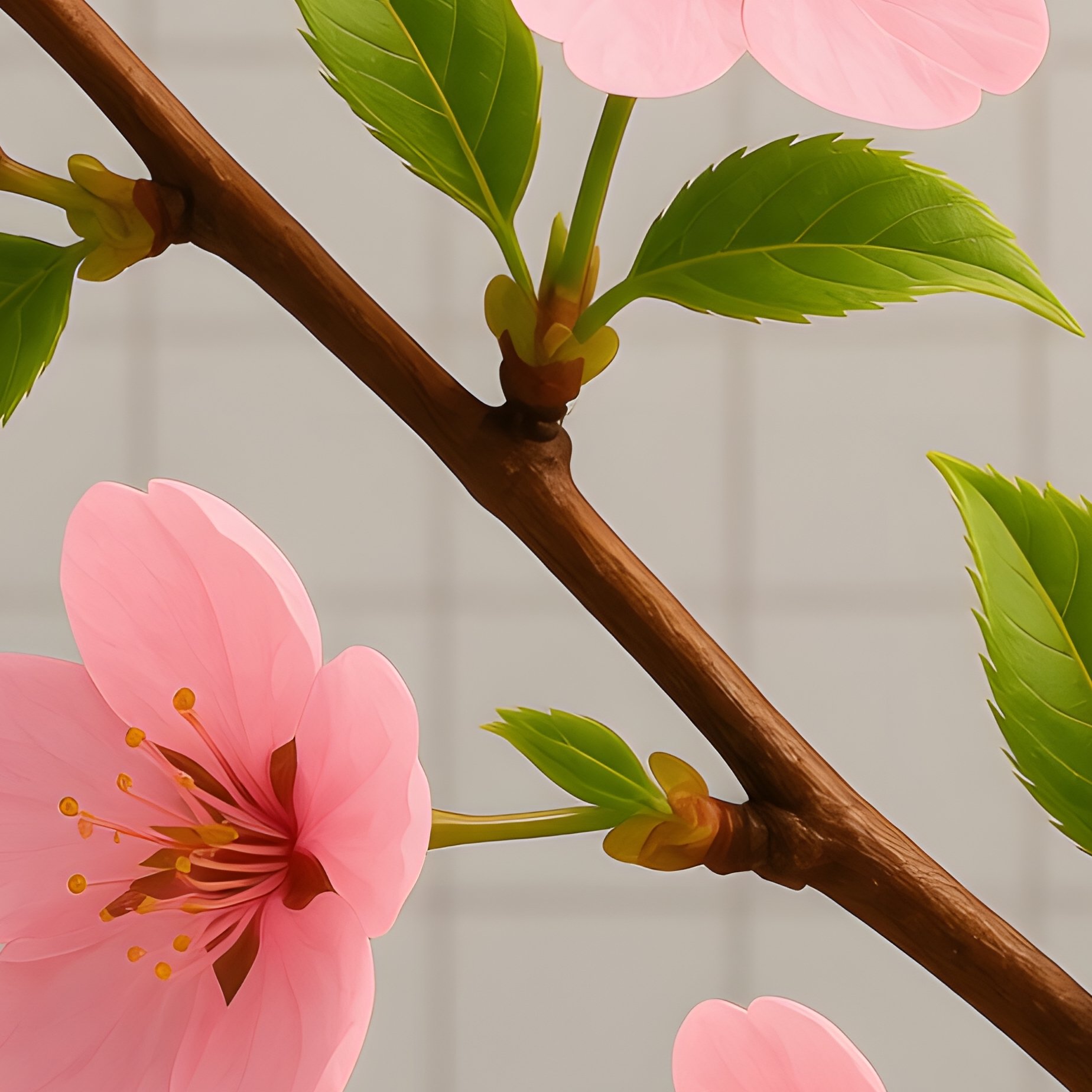 A Branch Of Cherry Blossoms Cherry Blossom Digital Rendering - Full Resolution Quality Preview