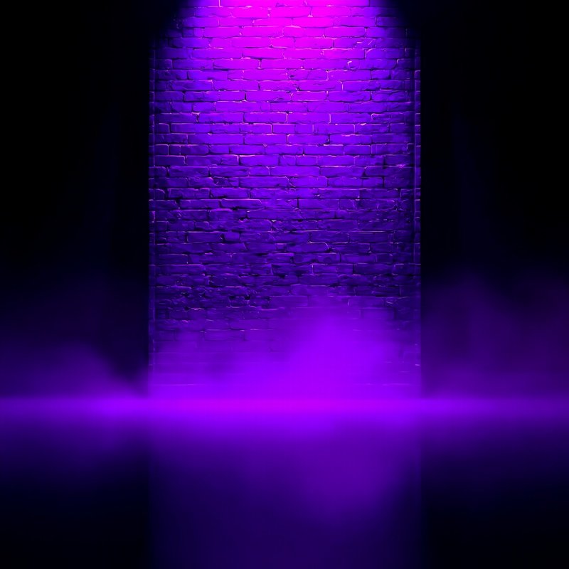A Brick Wall Illuminated By Purple Lights Brick Wall Purple Light