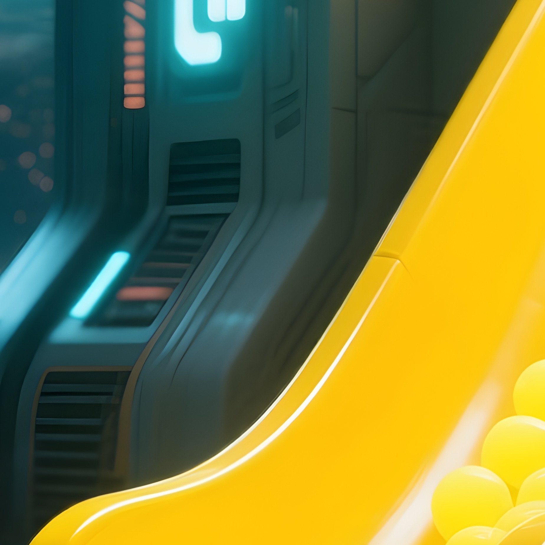 A Bright Indoor Slide Spiraling Down Into A Pool Of Plastic Balls Science Fiction - Full Resolution Quality Preview