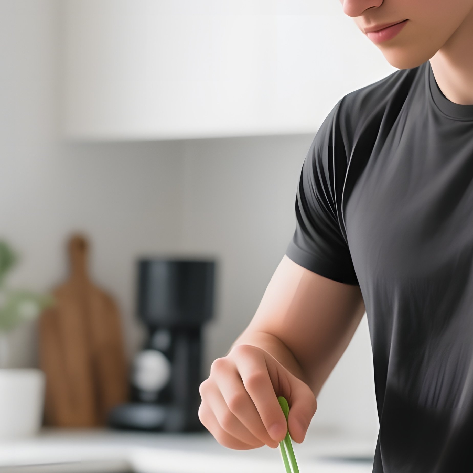 A Bright Modern Kitchen Turned Workspace, Stainless Steel Appliances, A Fit Tech Enthusiast - Full Resolution Quality Preview