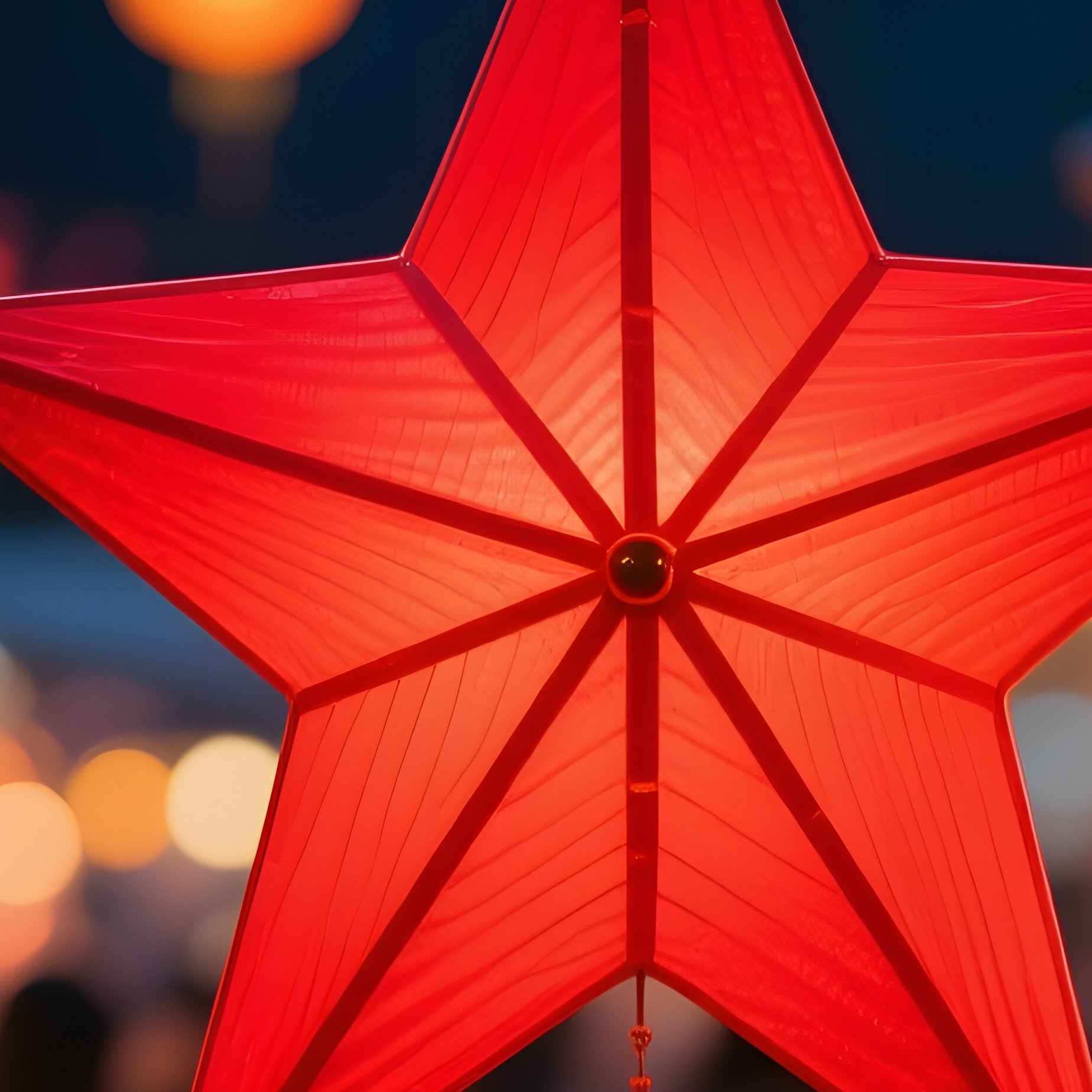 A Brightly Lit Star Shaped Lantern Festival Lantern - Full Resolution Quality Preview