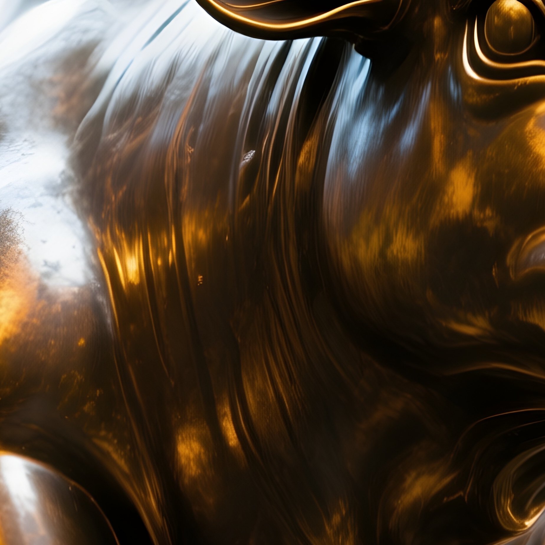 A Bronze Bull Statue Shining Under Stock Exchange Lights 2 - Full Resolution Quality Preview