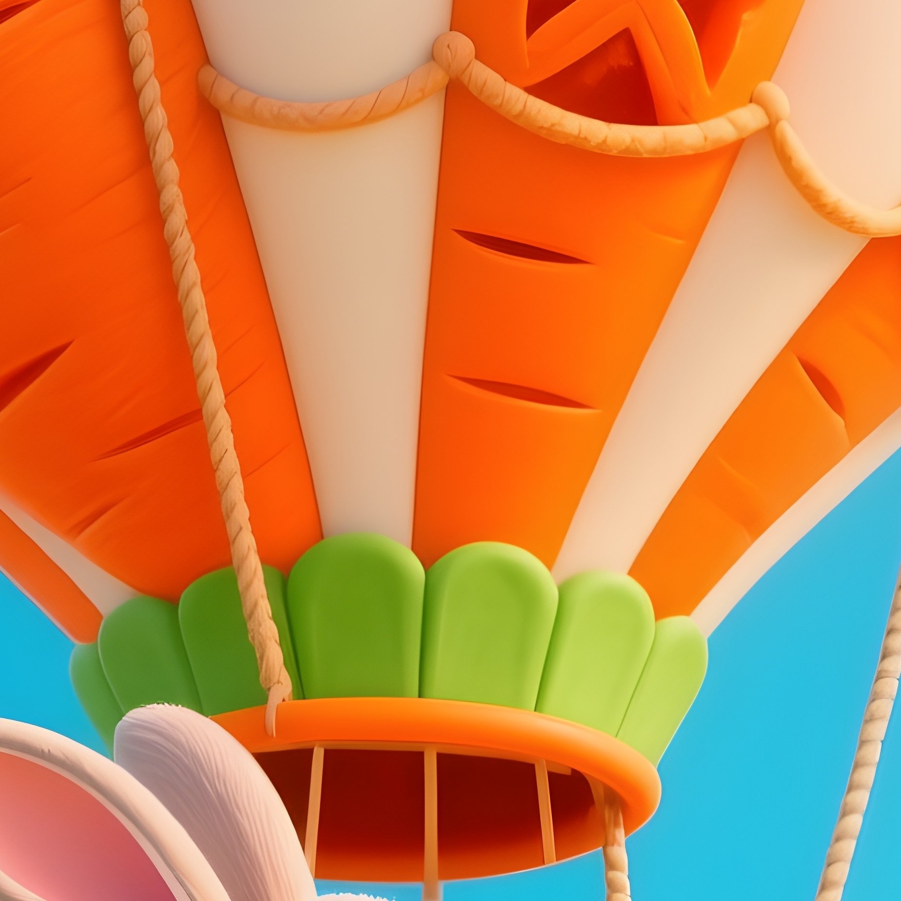 A Bunny Piloting A Carrot Shaped Balloon - Full Resolution Quality Preview