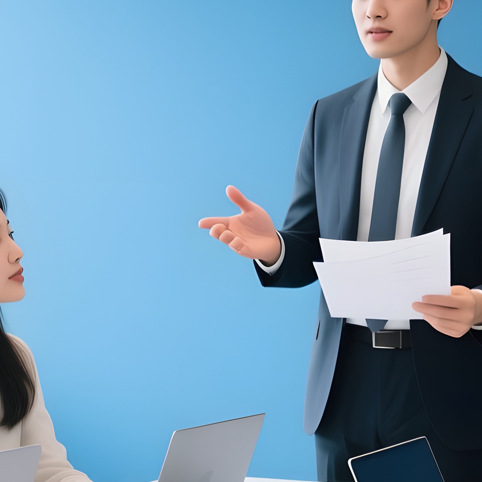 A Business Meeting In A Modern Office Setting Business Meeting - Full Resolution Quality Preview