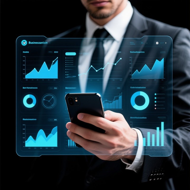 A Businessman Interacting With A Digital Data Overlay Business