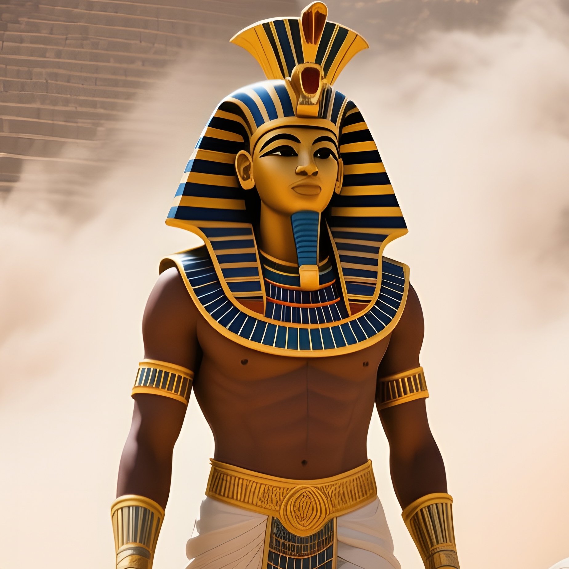 A Bustling Construction Site Of A New Pyramid Under A Blazing Midday Sun, Laborers Hauling Massive - Full Resolution Quality Preview