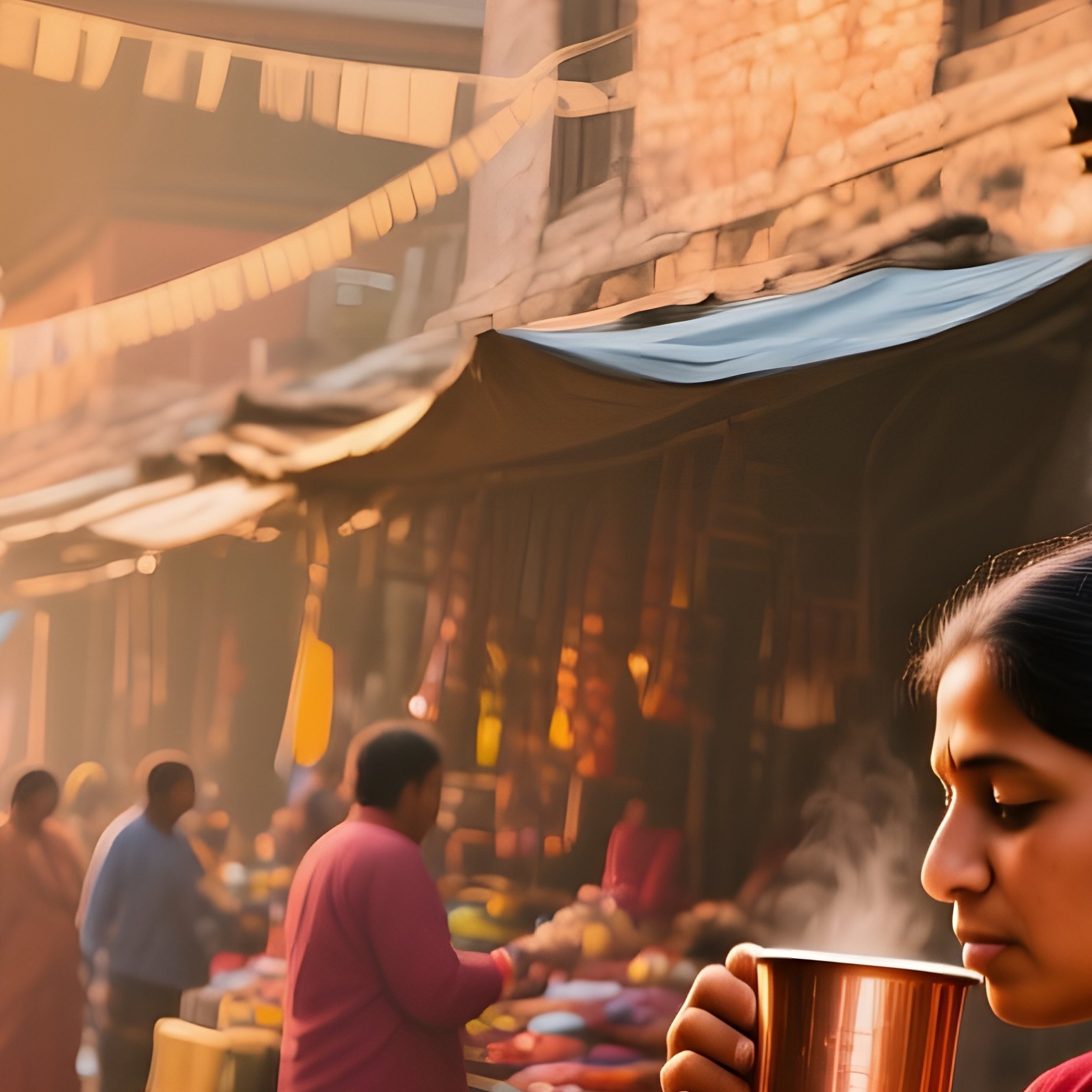 A Bustling Early Morning Market In Kathmandu - Full Resolution Quality Preview