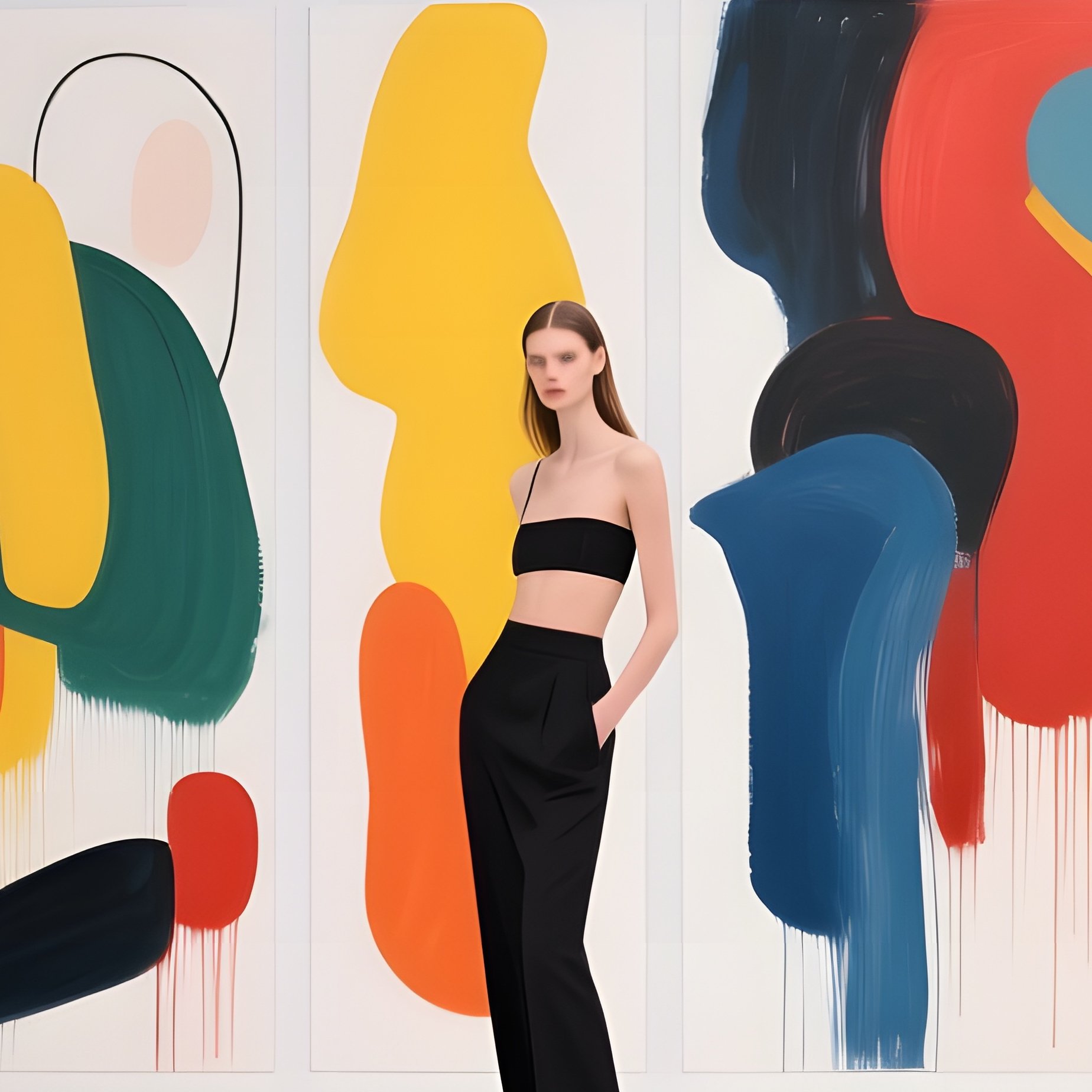 A Bustling Fashion Editorial Studio With Large Diffused Softboxes, Reflective White Floors, And - Full Resolution Quality Preview