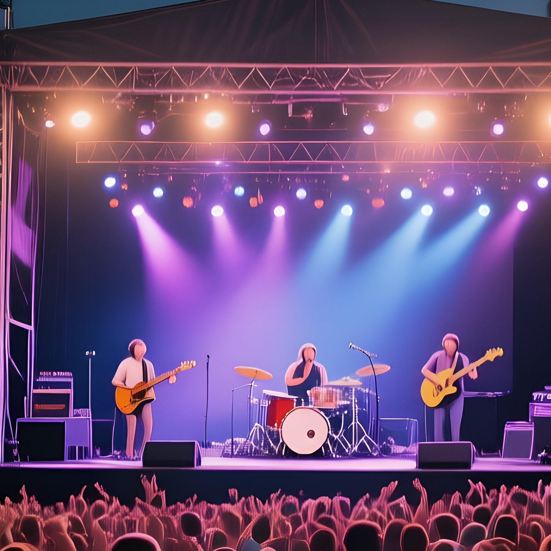 A Bustling Open‑Air Concert In Nashville’S Downtown Square, Stage Illuminated, Crowd Swaying To - Full Resolution Quality Preview