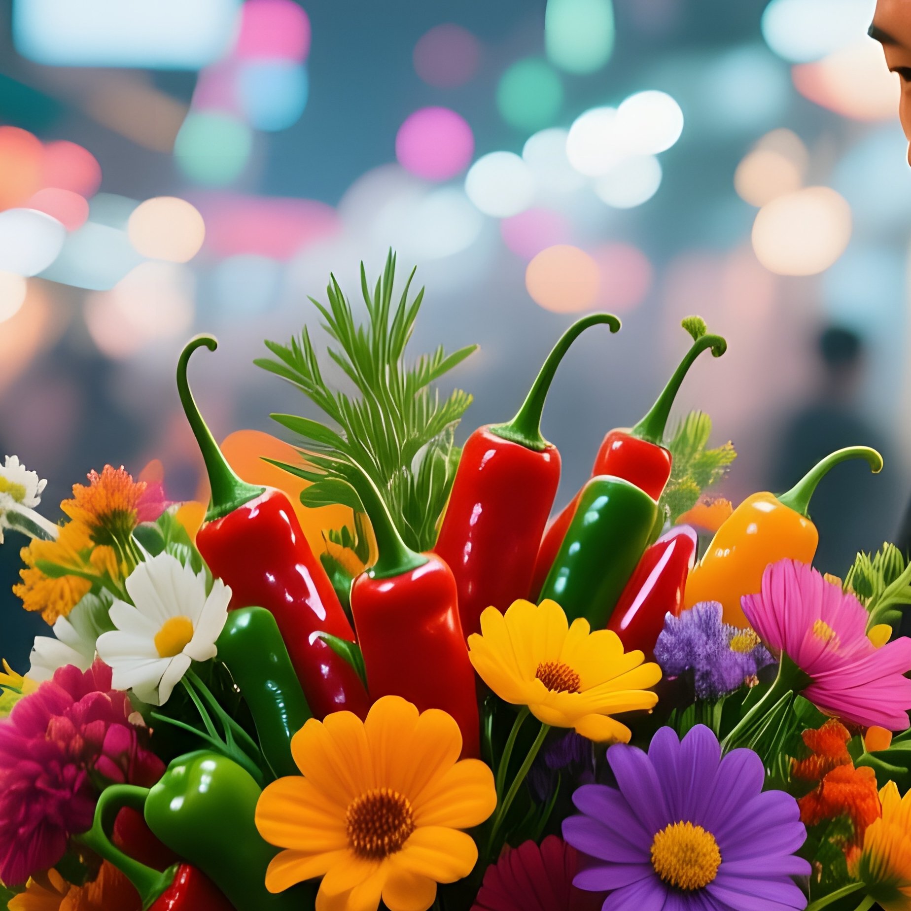 A Bustling Street Food Market At Night, Illuminated By Neon Signs, Where A Vendor’S Stall Showcases - Full Resolution Quality Preview