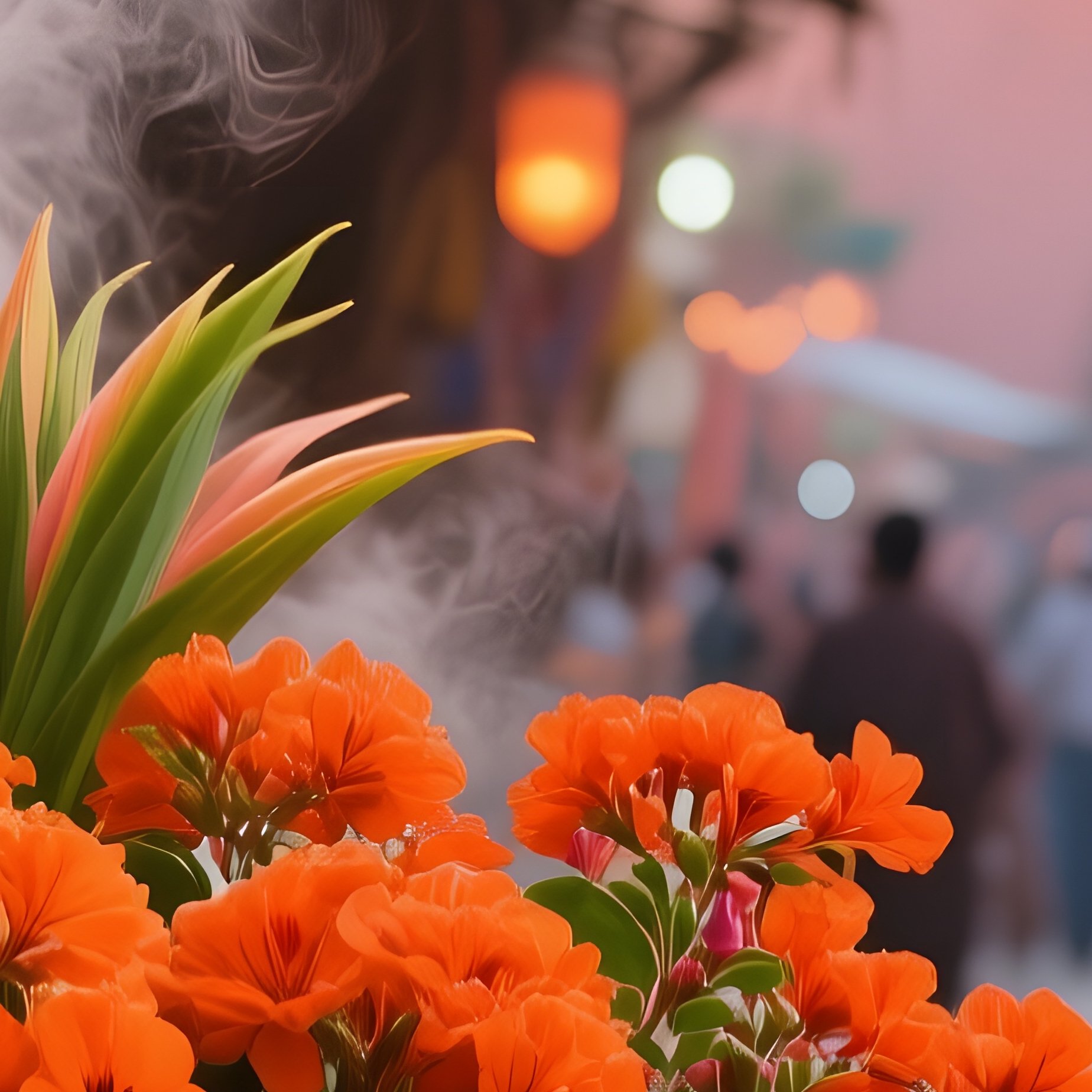 A Bustling Street Market In Marrakech At Sunset, Lanterns Glowing, A Colorful Woven Basket - Full Resolution Quality Preview
