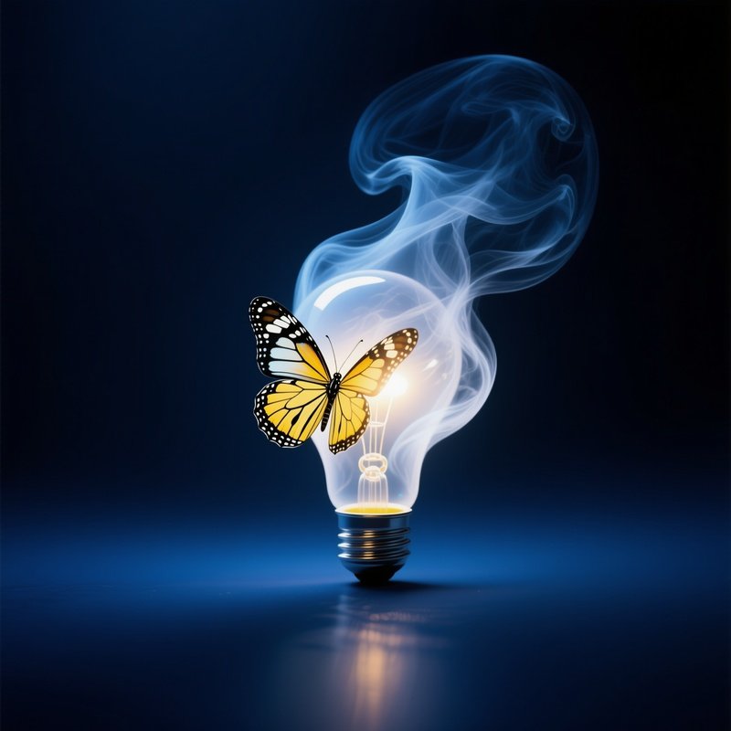 A Butterfly Illuminated By A Light Source Butterfly Light Bulb