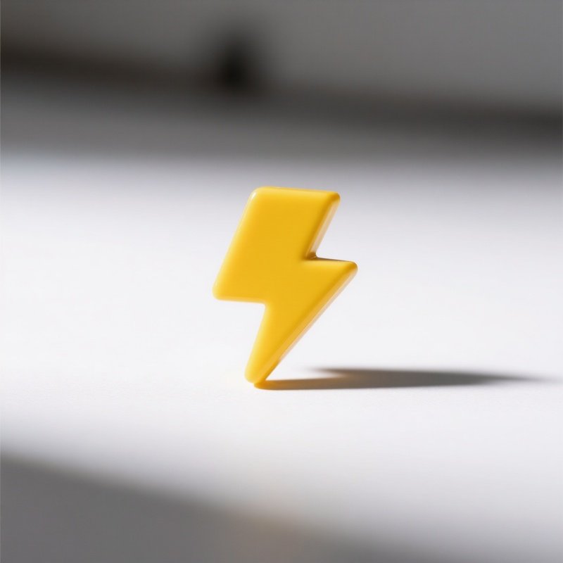 A Button Shaped Like A Lightning Bolt Yellow Plastic Unmarked