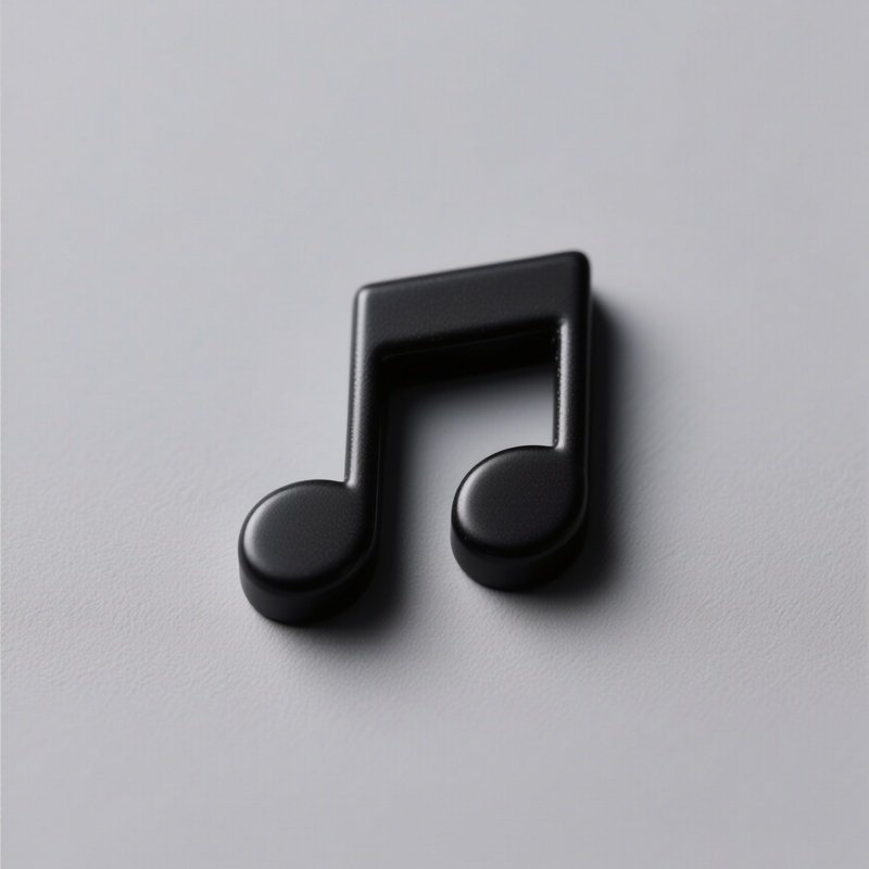 A Button Shaped Like A Music Note Black Plastic No Label