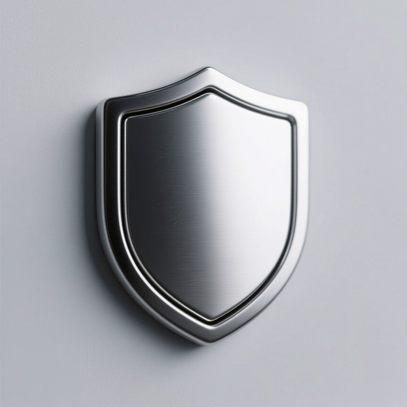 A Button Shaped Like A Shield Silver Metal With Blank Front