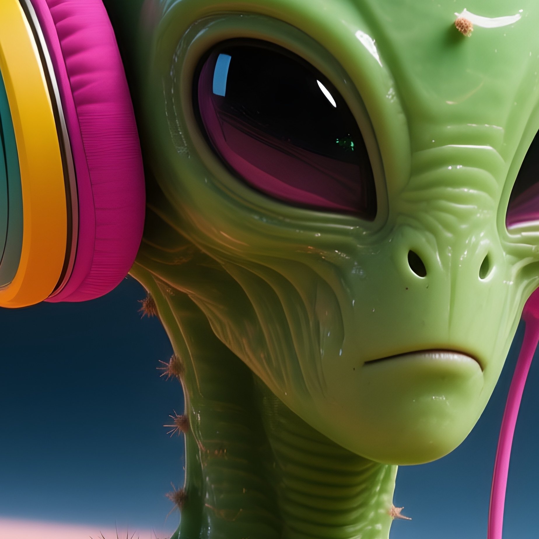 A Cactus Wearing Earmuffs In Science Fiction - Full Resolution Quality Preview