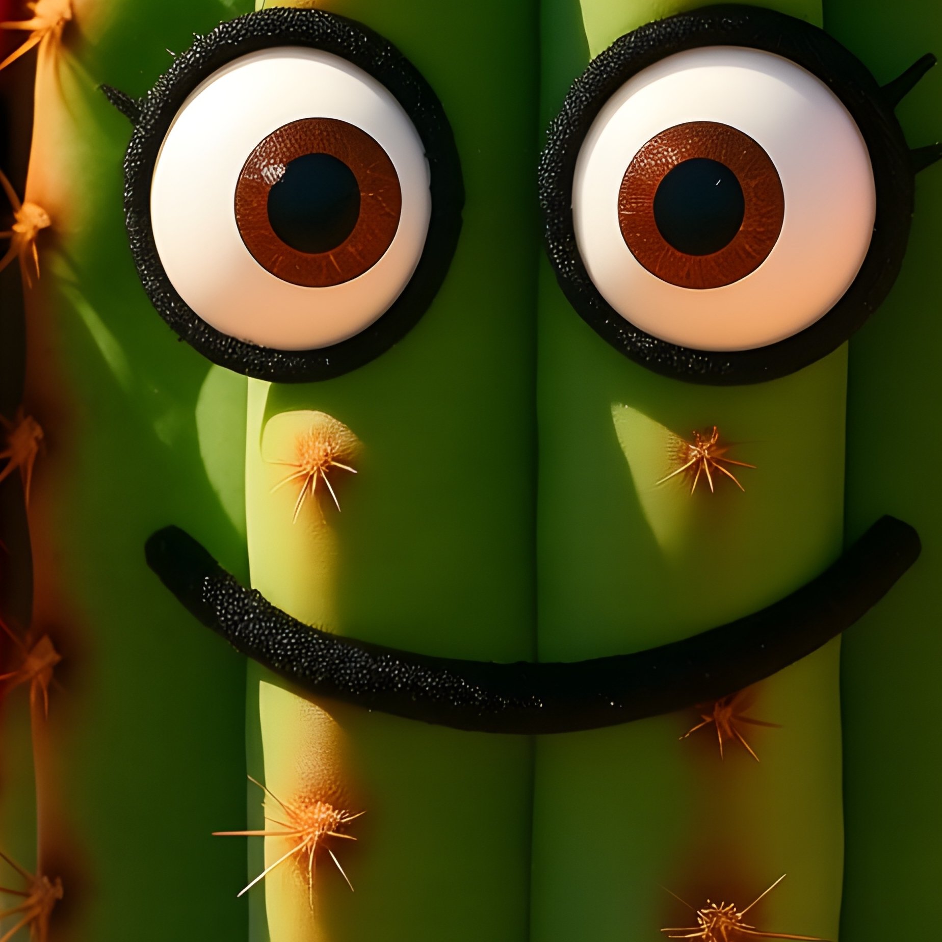 A Cactus Wearing Earmuffs In Summer - Full Resolution Quality Preview