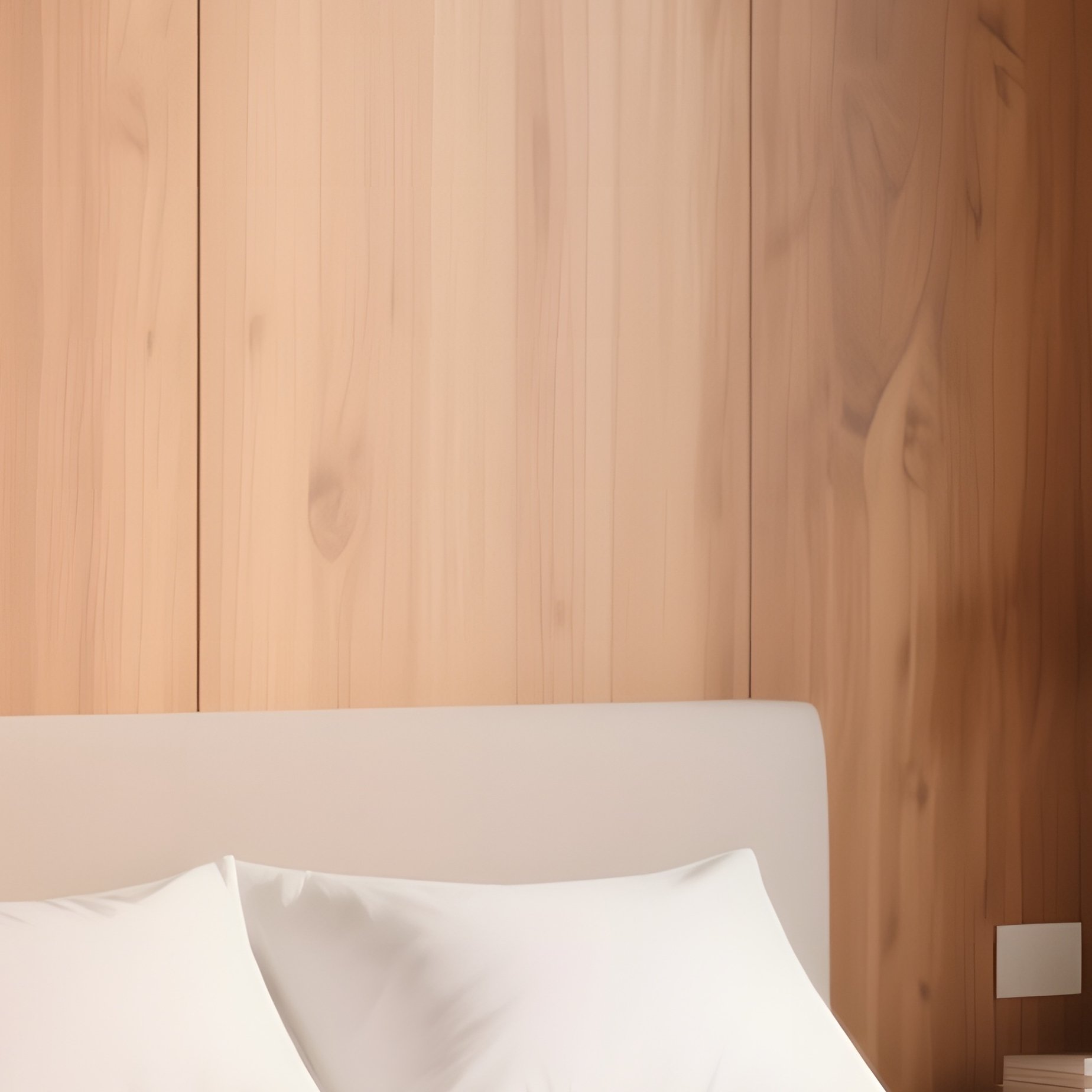 A Calm Bedroom Interior With Warm Wood Tones And Minimalist Furniture - Full Resolution Quality Preview