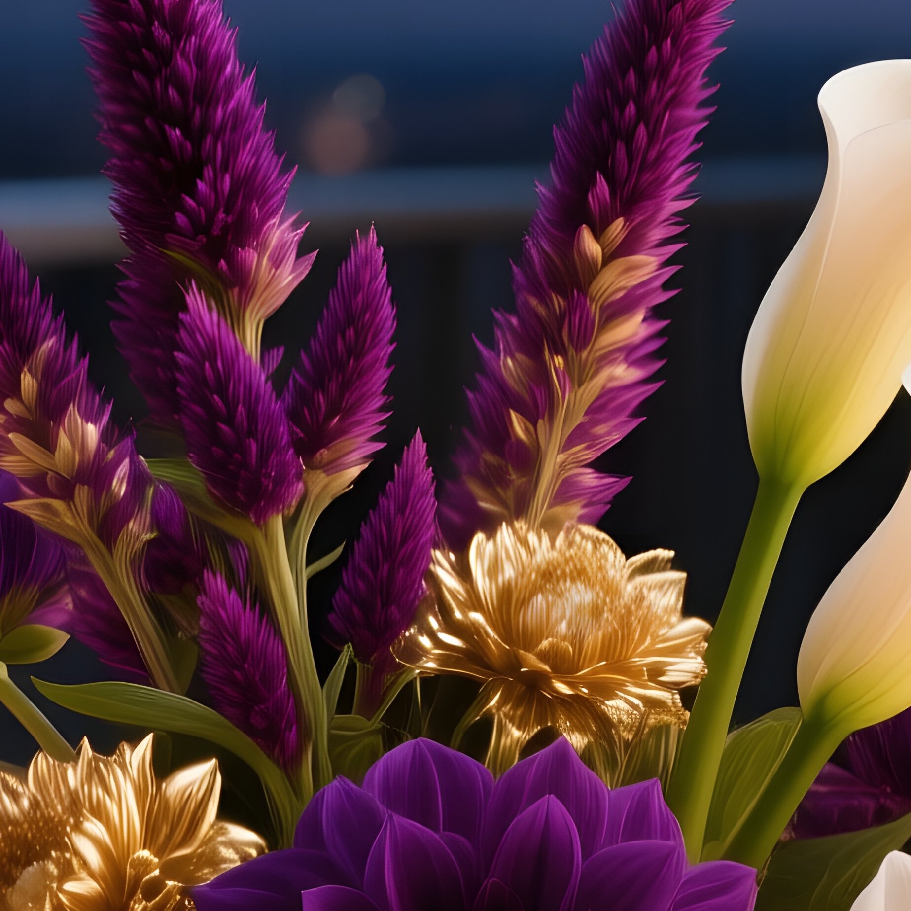 A Candlelit Dinner Setting On A Rooftop Terrace Under A Starry Night, A Polished Silver Tray - Full Resolution Quality Preview