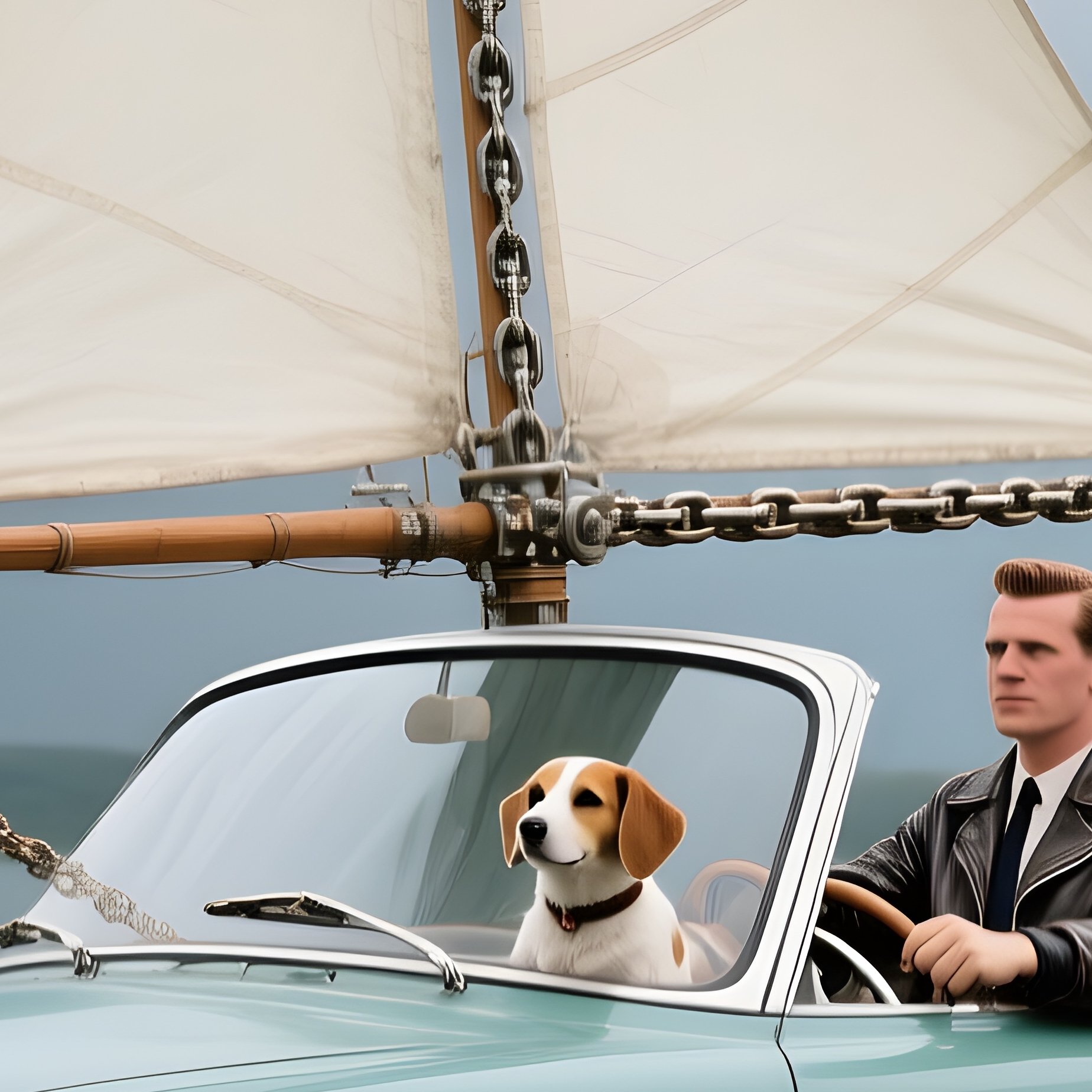 A Car That Drives On Water Using A Sail And A Bicycle Chain - Full Resolution Quality Preview