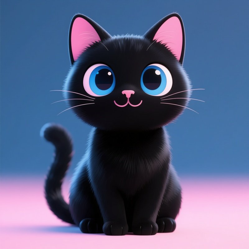 A Cartoon Black Cat Cartoon Cat