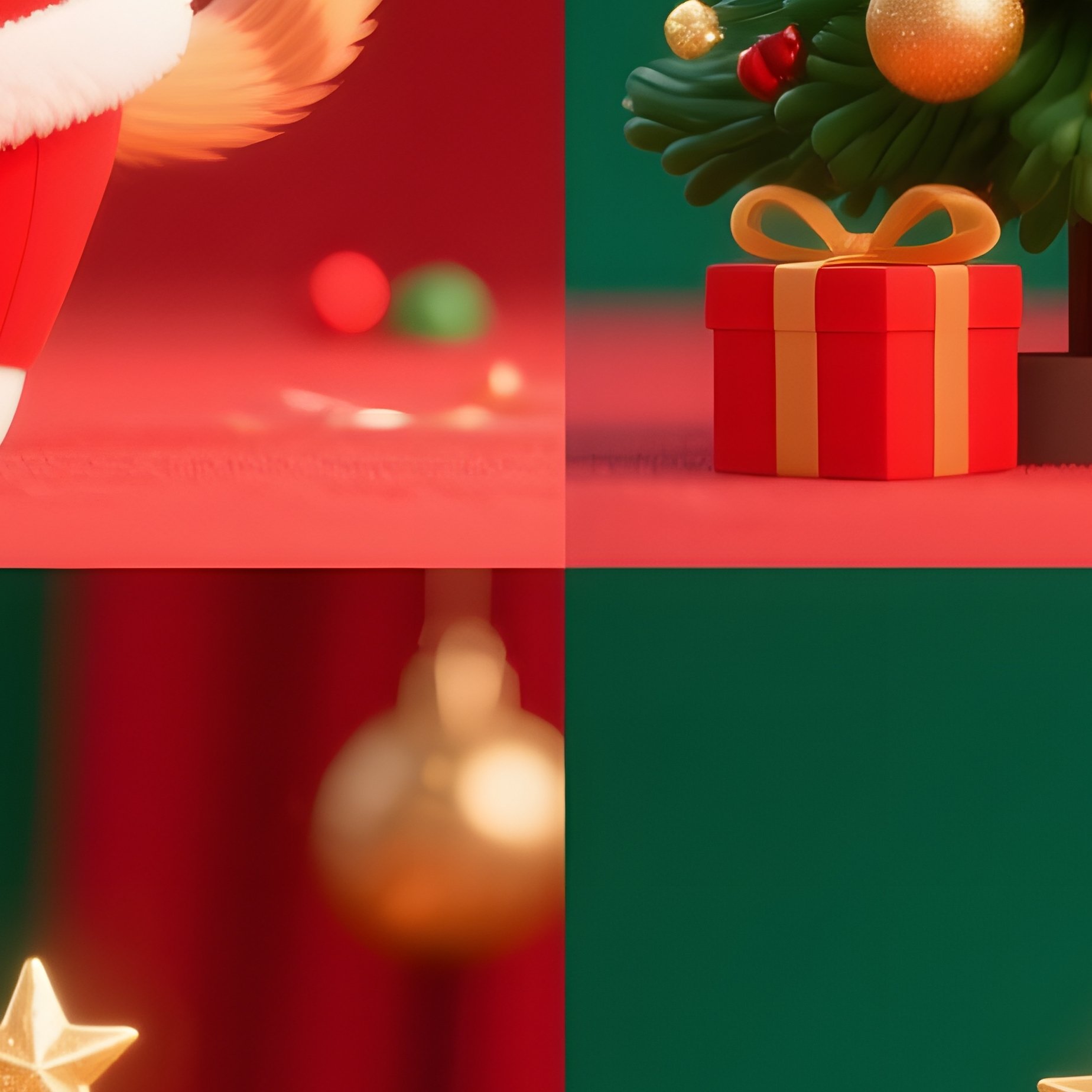 A Cartoon Cat Decorating A Christmas Tree Christmas Cartoon - Full Resolution Quality Preview