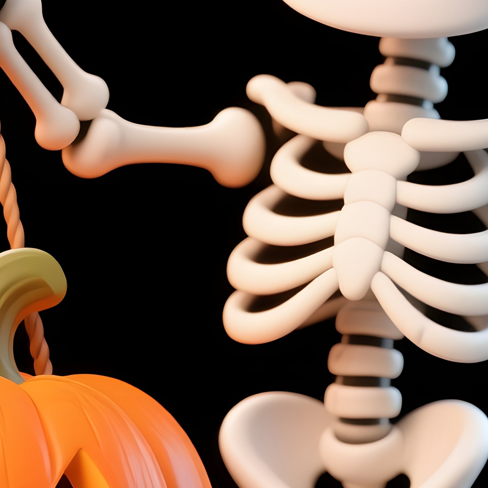 A Cartoon Skeleton Holding A Pumpkin Halloween Cartoon - Full Resolution Quality Preview