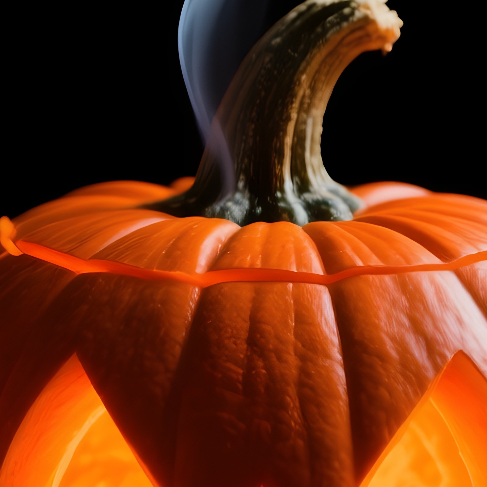 A Carved Pumpkin Emitting Smoke Halloween Pumpkin - Full Resolution Quality Preview