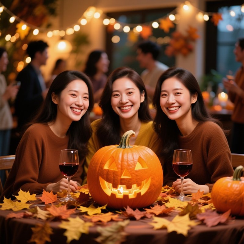 A Carved Pumpkin Lantern In A Festive Setting Halloween Pumpkin