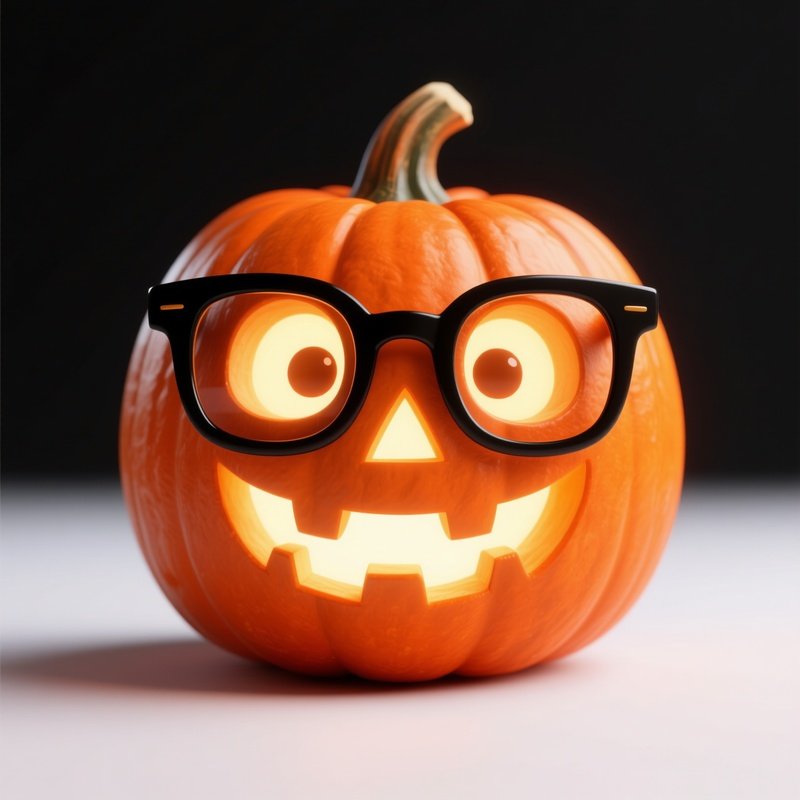 A Carved Pumpkin Wearing Glasses Pumpkin Jack O Lantern